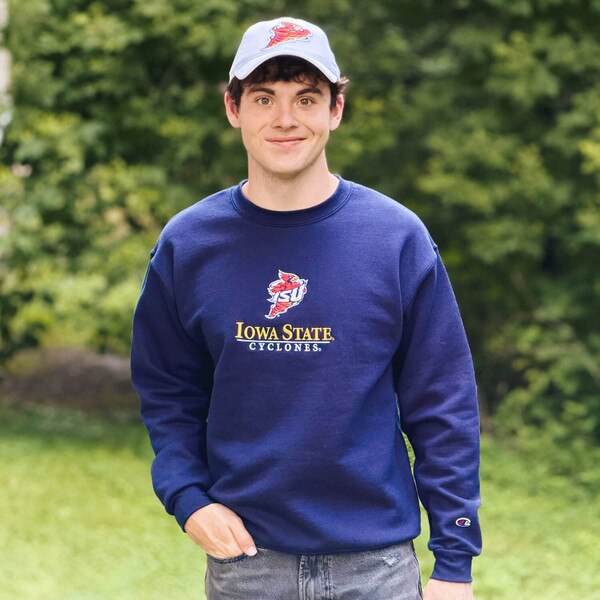 Champion Spirit Collection Iowa State Navy Powerblend Crewneck Sweatshirt